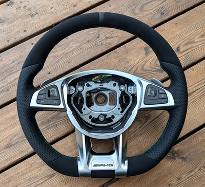 Volant Mercedes W213 CUIR NEUF 2014 - AMG W205 W176 W447 V250 18+ style - Image 1 of 4