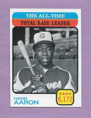1973 Topps #473 Hank Aaron: Líder base total de todos los tiempos muy nítido casi nuevo $60 Foto 1 de 2