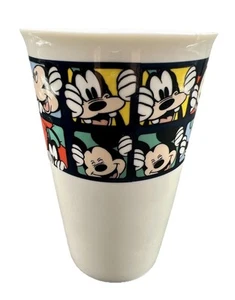 Disney Cup Mickey Mouse Goofy White Ceramic 5.25" Coffee Tea Mug Glass Tumbler - Picture 1 of 5