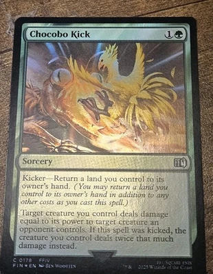 MTG Magic The Gathering FIN Final Fantasy - 1x FOIL EN NM 0178 Chocobo Kick  - Image 1 of 2