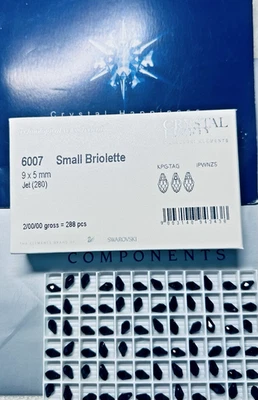 Swarovski Briolette Pendant 6007 9 x 5mm JET OPEN 24 Pack Austria - Image 1 of 3