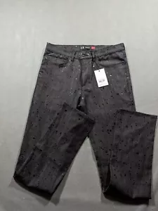 Marc Nelson Jeans Mens 33x32 Limited Edition Black Drip Designer Denim Pants - Picture 1 of 13