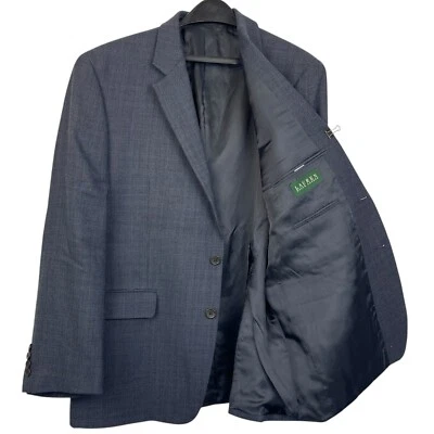 Blazer Ralph Lauren 44R xadrez azul 100% lã casaco esportivo terno jaqueta 2 botões - Imagem 1 de 4