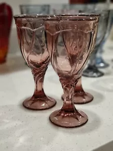 Noritake Sweet Swirl Cranberry 3 wine glasses 6.5 inches tall - Picture 1 of 1