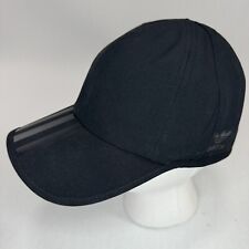 Black Tonal Three Stripe Adidas Running Golf Hat Hook Loop Baseball Cap OSFM