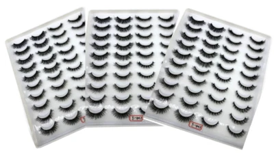 60 Pairs False Eyelashes Mink Natural Extension Black 3D Soft Lashes Makeup - Image 1 of 3