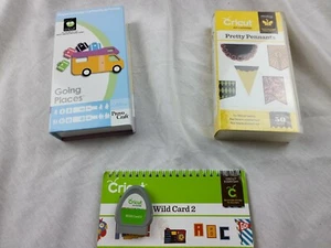 Lot of 3 Cricut Cartridge Sets wild card 2, Pretty Pennants, Going Places - Picture 1 of 4