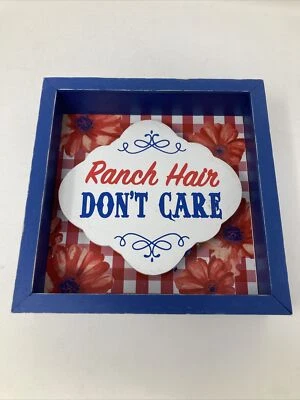 Pioneer Woman RANCH HAIR DON’T CARE Box Sign (6 X 1.5 X 6 Inches) New!!! - Image 1 of 3