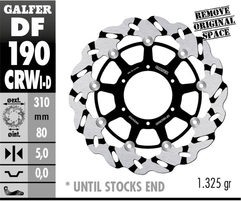 Galfer Front Brake Disc WAVE FLOAT GRV Lx 310x5 KAWASAKI ZX 10R NINJA 2008 2010 - Image 1 of 1