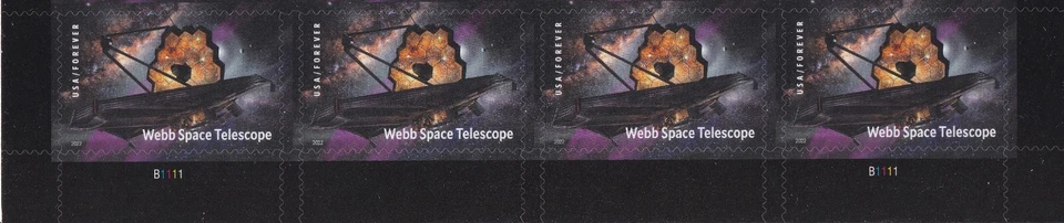 US 5720 James Webb Space Telescope F plate strip 4 MNH 2022 - Image 1 of 1