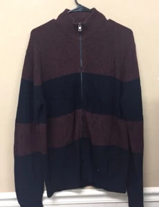 michael kors Men’s Full Zip Ribbed Cardigan Sweater Wool Blend Size L - Picture 1 of 5