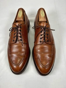 POLO RALPH LAUREN x CROCKETT & JONES ENGLAND PELLE CIOTTOLATA MARRONE SCARPE 10,5 D - Foto 1 di 17