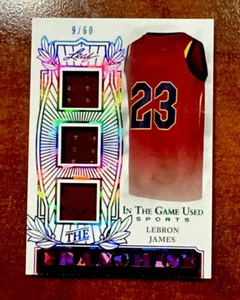 Tarjeta reliquia triple jersey LeBron James/60 LeBron James 2024 Leaf In The Game usada Cavaliers - Imagen 1 de 4