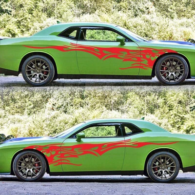 1Pair Graphics Decals Stickers Flame Fire Totem Car Styling Side Body Sticker - Image 1 of 4