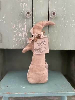 Primitive Folk Art Easter Bunny Rabbit Hare Rustic Grungy Country Farmhouse - Image 1 of 4