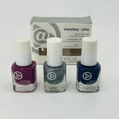 MARY KAY NAIL 珐琅三件套 - HAIL TO THE NAILS - 粉色、蓝色、银色 - 全新带盒 — 第 1/4 张图片