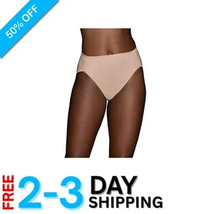 Women's Silky Stretch Hi-Cut Panties with Satin Trim - Size 7 in Rose Beige - Picture 1 of 4