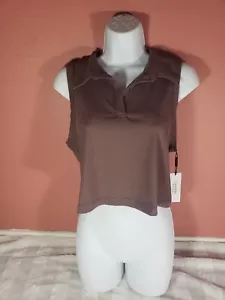 Calvin Klein Performance Collared Neckline Cropped Sleeveless Women's Top XL NWT - Picture 1 of 9
