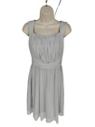 Womens Lipsy London 13 Years Silver Grey Sleeveless Fit & Flare Mesh Party Dress