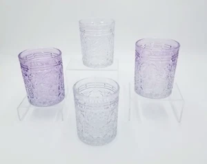 Jax Double Old Fashioned Beverage Glass Cup Purple & Lilac - Set of 4 - Picture 1 of 4