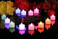 12 Colour Changing Flameless LED Battery Tea Lights by PK Green