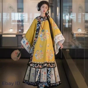 Qing Dynasty Womens Retro Chinese Costumes Dress Embroidery Hanfu Dress New - Picture 1 of 30