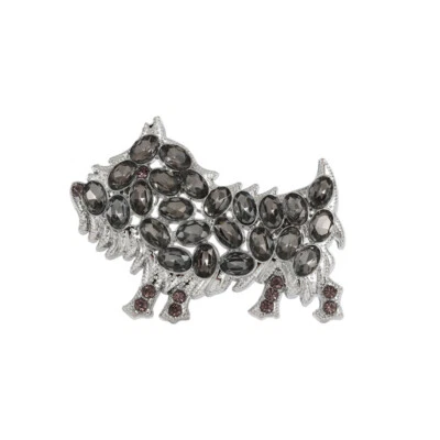 女士可爱动物狗胸针水晶玻璃配件别针珠宝首饰 — 第 1/4 张图片