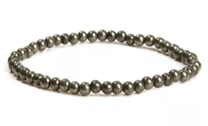 Bracelet perles 4 mm Pyrite origine Perou - Imagen 1 de 1