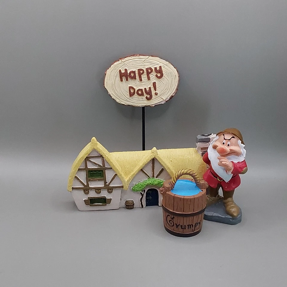 Fairy Garden Figurines Disney Seven Dwarfs GRUMPY, Bucket, House & Sign SET OF 4 - Image 1 of 4