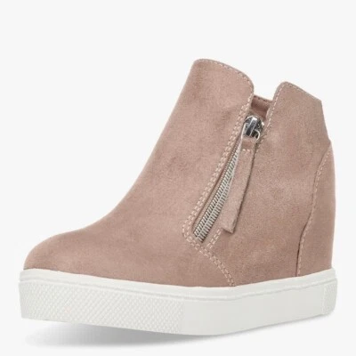 NWB Steve Madden Kids Wedge Sneakers Zip Up Shoes Big Kids Size 4 Back To School - Image 1 of 4