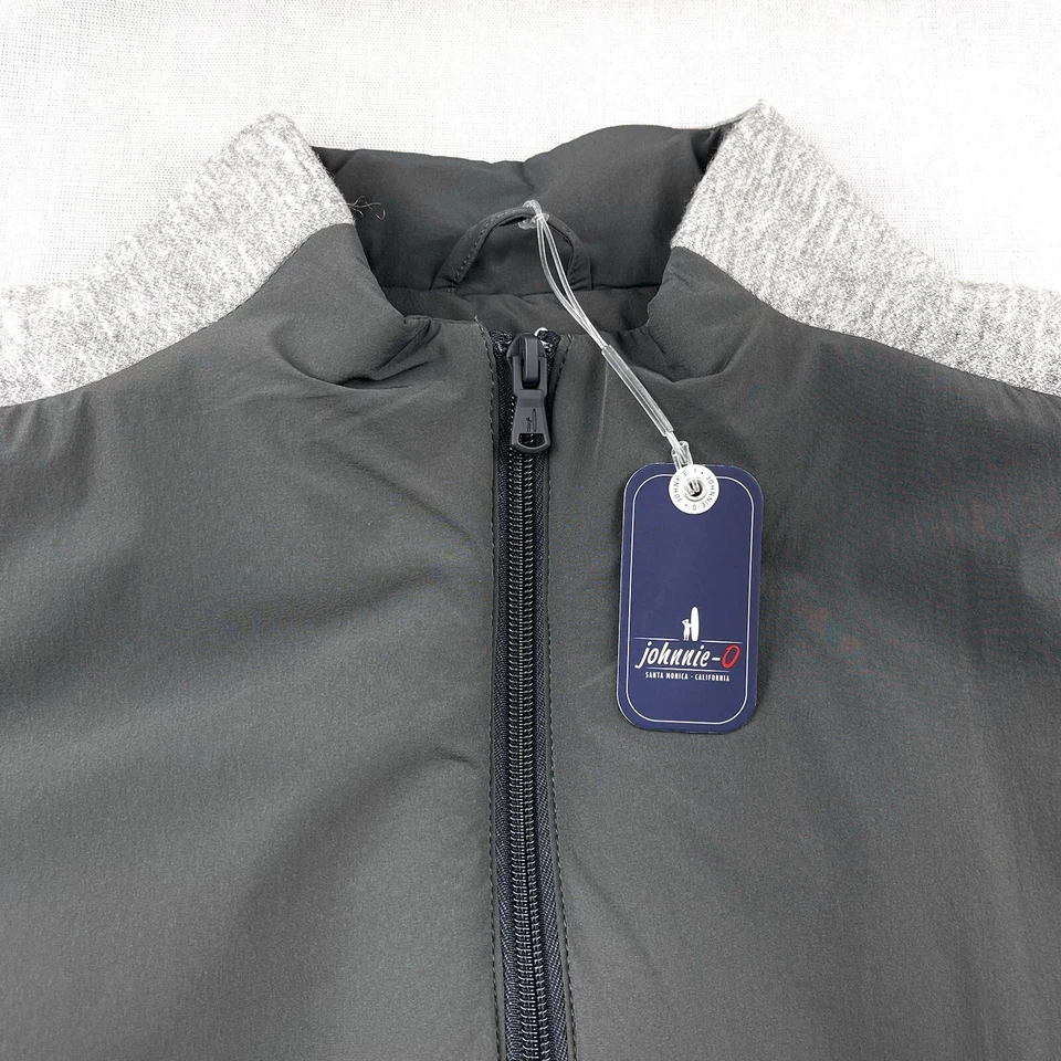 Johnnie-O Performance Full Zip Vest Charcoal Gray Large $228 - Image 1 of 4