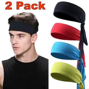 Confezione 2 Fascia Idratazione Traspirante Yoga Tennis Fascia per Capelli Sport Fascia per Sudore Bandana - Foto 1 di 18