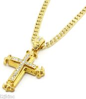 Mens 18k Gold Plated Hip Hop HOLY MARY Pendant 5mm 24