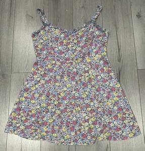Short Summer Dress = New Look - Blue, Yellow & Pink - Size 18 - Picture 1 of 4