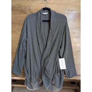 Athleta Presence Cocoon Wrap Cardigan Womens 2X Dark Gray Long Sleeve Open NWT - Picture 1 of 4