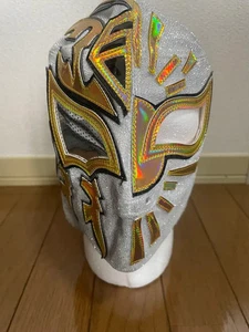 Maschera mezza partita Mistico & La Sombra stella argento glitter nero zoppo usata - Foto 1 di 5