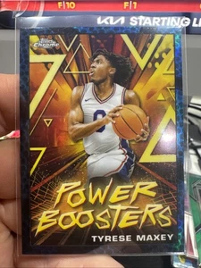 2024 Topps Chrome Basketball Tyrese Maxey Power Booster PB-15 Blue Basketball - Bild 1 von 2
