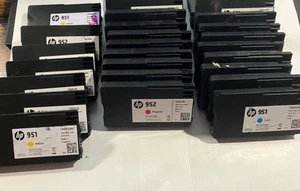 HP EMPTY 951 952 950 XL Virgin Genuine Ink Cartridges Black Cyan Magenta Yellow - Afbeelding 1 van 5