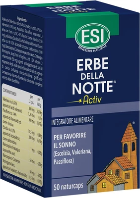 - Erbe Della Notte Activ, Integratore Alimentare, a Base Di Valeriana, Passiflor - Immagine 1 di 4
