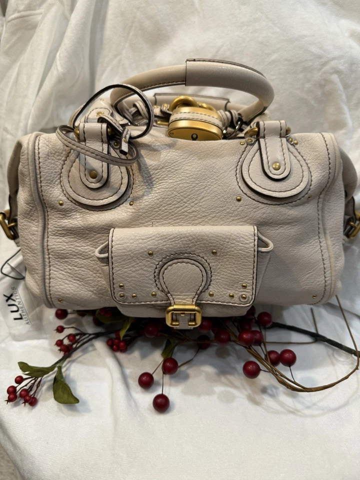 Authentic Chloe Paddington Beige Handbag Shoulder Bag Gold hardware Padlock Key - Image 1 of 4