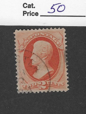 US Scott # 183, 2 cent vermillion, Jackson,1878, XF, American Bank Note, scv.$50 - Image 1 of 2