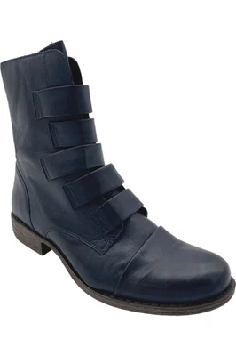 Botas Miz Mooz de cuero con correas ancho medio Leighton Denim Foto 1 de 3
