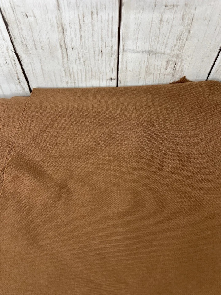 Solid Brown Polyester Fabric 1/2 Yard 58" Wide Unbranded Mid Weight Knit Vintage - Image 1 of 4