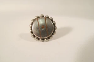 Alter Silber Ring Tuareg Kupfereinlagen HO33 old Silver Fulani Touareg Peulh - Picture 1 of 10