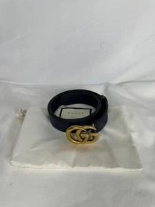 Cinturón ancho Gucci GG Marmont azul marino talla 75/30 SPB-MS 352225 - Imagen 1 de 9
