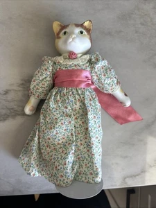 Vintage Porcelian Cat Doll With Stand 10” - Picture 1 of 5