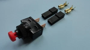 Momentary Push Button Switch (red) with terminals - Picture 1 of 1