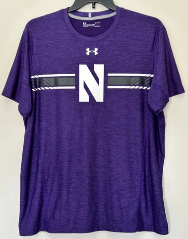 Under Amour Northwestern Wildcats Men's T-shirt size Large Purple UA Tee Shirt Cover