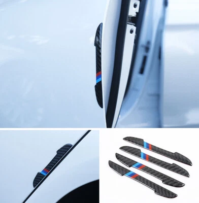 4x Pegatinas antiarañazos para parachoques de puerta de coche para BMW aspecto de fibra de carbono Foto 1 de 4