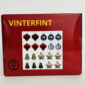 IKEA VINTERFINT SET OF 20 GLASS CHRISTMAS Tree Hanging Mixed Shapes/Glass [NEW] - Picture 1 of 3
